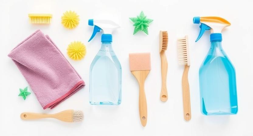 Eco-friendly cleaning tools used by K9C in Abu Dhabi