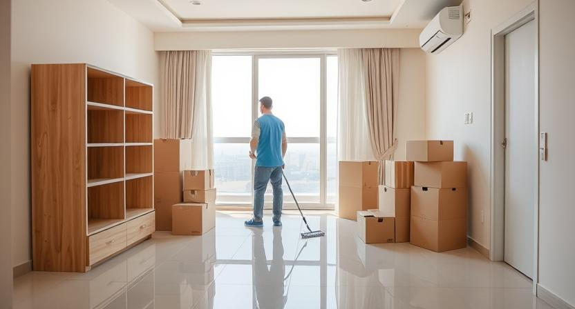 Cleaning an empty apartment before move-in in Abu Dhabi
